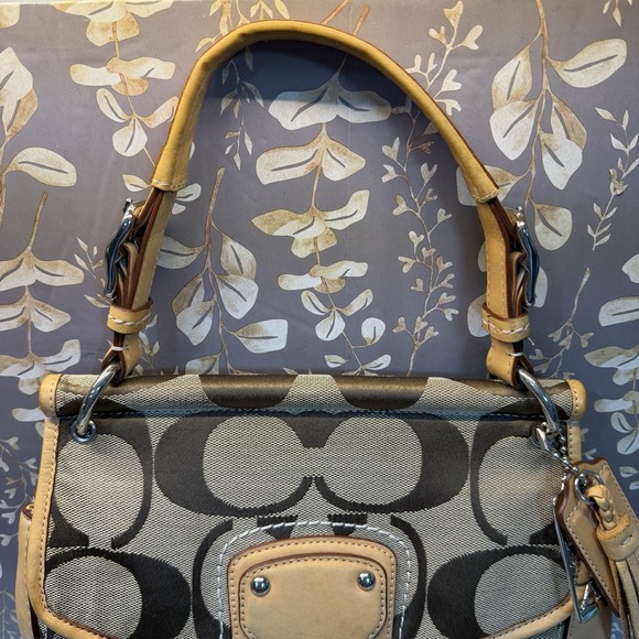 Coach Willis Brown Signature Canvas Tan Leather 70th Anniversary Crossbody Bag - Picture 6 of 16